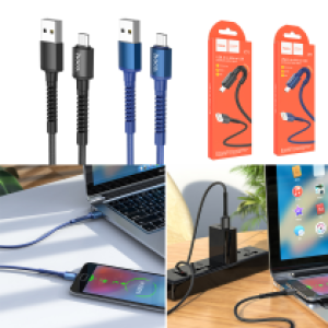 Cable Charger hoco X71 Micro - ខ្សែសាកក្រណាត់ ហូកូ X71 Micro