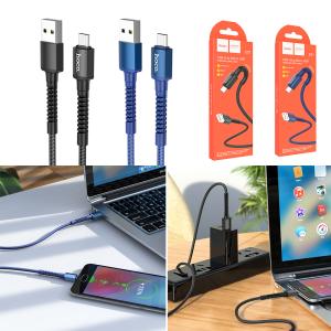 Cable Charger hoco X71 Micro - ខ្សែសាកក្រណាត់ ហូកូ X71 Micro