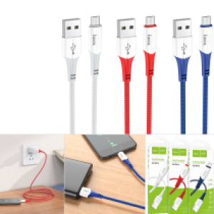 Cable Charger hoco X70 Micro 1m - ខ្សែសាកជ័រទន់ ហូកូ​ X70 Micro 1ម៉ែត