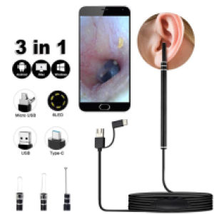 Endoscope Camera 3in1(USB/Micro/TypeC)5.5mm 2M - កាមេរ៉ា ខ្សែ​ 3in1 (USB,Micro,TypeC)5.5mm 2M