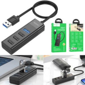 HUB Converter USB to USB3.0/USB2.0*3 hoco HB25 - ដុំបំបែក USB ហូកូ HB25(USB to USB3.0+USB2.0*3)