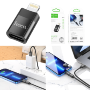 Converter OTG iPhone to Type-C hoco UA17 - ឌុយបំឡែង OTG អាយហ្វូនទៅ Type-C hoco UA17