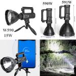 Torch Flashlight LED W590 8000mah 15W+Tripod - ពិល ឡាស៊ែ LED W590 8000mah 15W មានជើងត្រៃផត