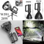 Torch Flashlight LED W591 8000mah 20W+Tripod - ពិល ឡាស៊ែ LED W591 8000mah 20W មានជើងត្រៃផត