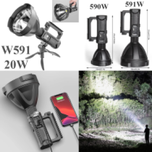 Torch Flashlight LED W591 8000mah 20W+Tripod - ពិល ឡាស៊ែ LED W591 8000mah 20W មានជើងត្រៃផត
