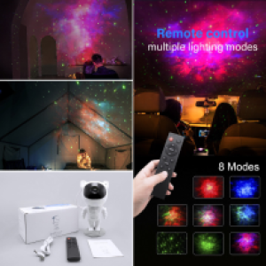 Projector Laser Lamp Astronaut starry sky - អំពូល ភ្លើងឡេស័ររាត្រី អវកាសយានិក ផ្កាយ វិល