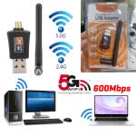 WIFI USB Dual Band 2.4+5Ghz 600Mbps+antennas - ឧបករណ៍ភ្ជាប់អ៊ិនធើនេត USB 2.4+5Ghz 600Mbps មានអង់តែន