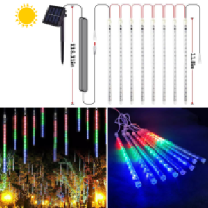 Solar Lamp LED Meteor Shower Rain 50CM 8PCS PACK - អំពូល​ សឡា LED ខ្សែវែង ប្រវែង 50CM 8ដើម