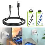 Cable Charger PD20W Hoco U108 iPhone 1.2m - ខ្សែសាកស្រោបក្រណាត់ ហូកូ​ U108 PD អាយហ្វូន