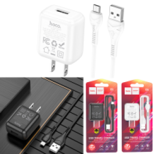 Power Charger Hoco C96 Micro - ឆ្នាំងសាក​ ហូកូ C96 មានខ្សែ Micro