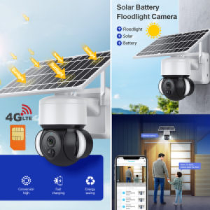 Camera Solar 360° 4GLTE 2M SECTEC ST-S518M-2M-4G Tuya - កាមេរ៉សុវត្ថិភាពប្រើស៊ីម និងពន្លឺព្រះអាទិត្យ ST-S518M-2M-4G