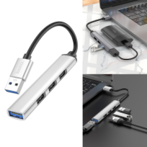 HUB Converter USB to USB3.0/USB2.0*3 hoco HB26 - ដុំបំបែក USB ហូកូ HB26(USB to USB3.0+USB2.0*3)