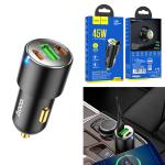 Power Car Charger PD/PPS/QC/FCP/AFC hoco NZ6 Adaptor - ឆ្នាំសាកក្នុឡាន ហូកូ NZ6 PD45W 3-port(2C1A)