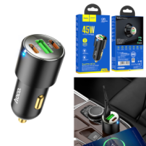 Power Car Charger PD/PPS/QC/FCP/AFC hoco NZ6 Adaptor - ឆ្នាំសាកក្នុឡាន ហូកូ NZ6 PD45W 3-port(2C1A)