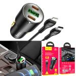 Power Car Charger PD/PPS/QC/FCP/AFC hoco NZ6 Set TypeC to iPhone - ឆ្នាំសាកក្នុឡាន ហូកូ NZ6 PD45W ខ្សែ(Type-C to iP)