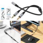 Converter AUX 2male to female hoco UPA21 2in1 - ខ្សែសំឡេង តបន្ថែម hoco UPA21 2-in-1(emale to 2*male)