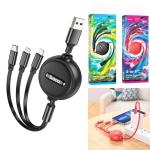 Cable Charger 3in1 hoco X75 (Micro+iPhone+Type-C) - ខ្សែសាកជ័រ ហូកូ X75 3in1 ថាយស៊ី+ម៉ាយក្រូ+អាយហ្វូន