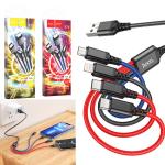 Cable Charger 4in1 hoco X76(Micro+iPhone+2Type-C) - ខ្សែសាកក្រណាត់ ហូកូ X76 4in1 2ថាយស៊ី+ម៉ាយក្រូ+អាយហ្វូន