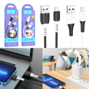 Cable Charger silicone hoco X82 iPhone - ខ្សែសាកស៊ីលីខុន ហូកូ​ X82 iPhone 1ម៉ែត