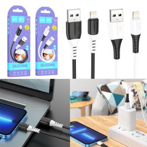 Cable Charger silicone hoco X82 iPhone - ខ្សែសាកស៊ីលីខុន ហូកូ​ X82 iPhone 1ម៉ែត