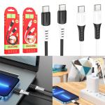 Cable Charger silicone hoco X82 (Type-C To Type-C) 60W - ខ្សែសាកជ័រទន់ ហូកូ​ X82 60W silicone(Type-C To Type-C) 1ម៉ែត
