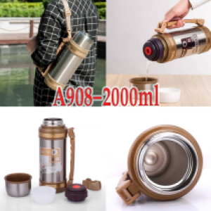 Vacuum cup hot&cold A908 2000ml - ដបទឹករក្សាកំដៅបានយូរ ​A908 2000ml