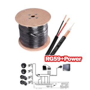 Cable Coaxial RG59+DC 1Roll 305m - ខ្សែកាបកាមេរ៉ាមានខ្សែភ្លើង RG59 305ម៉ែត