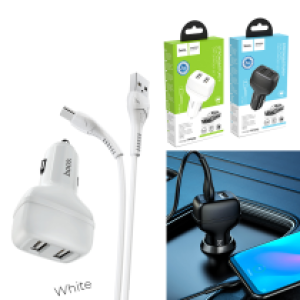 Power Car Charger Hoco ​Z36 Cable Type-C - ឆ្នាំងសាកក្នុងឡាន Z36 រុន 2 មានខ្សែ TypeC