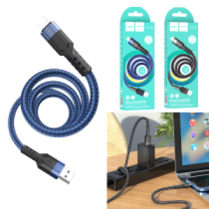 Cable Charger Hoco U110 iphone 1.2m - ខ្សែសាកស្រោបក្រណាត់ ហូកូ​ U110 អាយហ្វូន