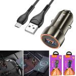 Power Car Charger hoco Z46 QC/FCP/AFC set(Micro) - ឆ្នាំសាកក្នុឡាន ហូកូ Z46 QC/FCP/AFC ឈុត(Micro)
