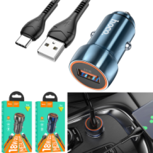 Power Car Charger hoco Z46 QC/FCP/AFC set(Type-C) - ឆ្នាំសាកក្នុឡាន ហូកូ Z46 QC/FCP/AFC ឈុត(Type C)