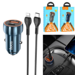 Power Car Charger hoco Z46A PD20W+QC3.0 set(C to iP) - ឆ្នាំសាកក្នុឡាន ហូកូ Z46A PD20W+QC3.0ឈុត TypeC ទៅ iPhone