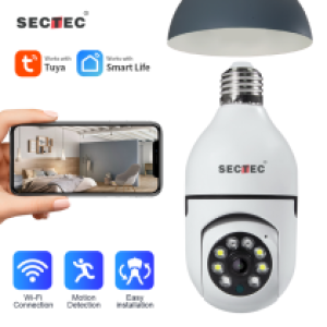 Camera Light Bulb 360° Wifi 2M SECTEC ST-291E-2M-TY Tuya - កាមេរ៉ាវ៉ាយហ្វាយ ប្រើឌុយអំពូល ST-291E-2M-TY Tuya