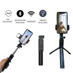 Selfie Stick Tripod Bluetooth Remote P20S LED Flash - ជើងត្រៃផត ដងថតប្លូធូសតេឡេ P20S ភ្លើងផ្លាស់