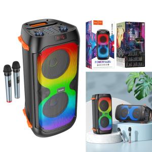 Speaker Bluetooth hoco BS53 (2 Wireless Mics) - បាស់ប្ល៊ូធូសប្រើថ្ម  ហូកូ BS53 មានមេក្រូប៊្លូធូស2