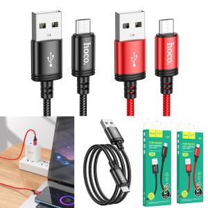 Cable Charger hoco X89 Micro - ខ្សែសាកក្រណាត់ ហូកូ X89 ក្បាល Micro