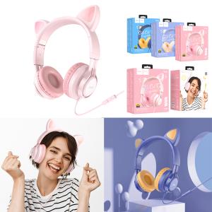 Headset Wire HOCO W36 Cat ear - កាស់ក្តោបត្រជៀក ហូកូ W36 Cat ear