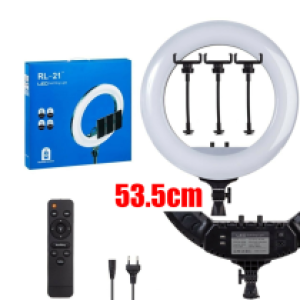 LED Selfie Ring Live 21"53.5cm 3Clipper+Remote RL-21 (1:1) - អំពូល LEDមូល ស៊ែលហ្វី ក្រចាប់3 ទំហំ53.5cm មានតេឡេ 1:1