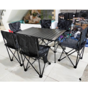 Folding camping big table 6 chair A9908 - ឈុតតុធំកៅអី6 A9908