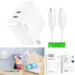 Power Charger hoco C110 2-ports PD35W set(C to iP) - ឆ្នាំងសាក ខ្វីកឆាច ហូកូ C110 រុន២ PD35W ឈុតខ្សែ iPhone