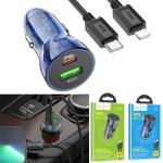 Power Car Charger PD/QC/FCP/AFC hoco Z47A Set TypeC to iPhone - ឆ្នាំសាកក្នុឡាន ហូកូ Z47A PD30W+QC3.0 ឈុត PD(C to iP)