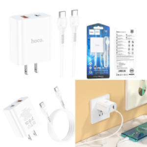 Power Charger Hoco C97 PD20W+QC3.0 Set PD(C to C) - ឆ្នាំងសាក ខ្វីកឆាច ហូកូ C97 PD20W+QC3.0 ឈុតPD(C to C)