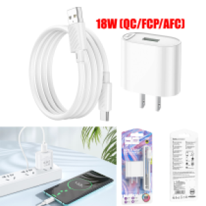 Power Charger Hoco C109 18W (QC/FCP/AFC) Set TypeC - ឆ្នាំងសាក​ ហូកូ C109 រុនមួយ 18W (QC/FCP/AFC)ឈុតType-C