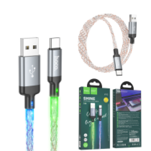 Cable Charger LED hoco U112 iPhone 1m - ខ្សែសាក ភ្លើងពណ៌ ហូកូ​ U112 Lightning 1ម៉ែត