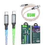 Cable Charger LED hoco U112 60W(C to C) 1m - ខ្សែសាក ភ្លើងពណ៌ ហូកូ​ U112 60W(TypeC to TypeC) 1ម៉ែត