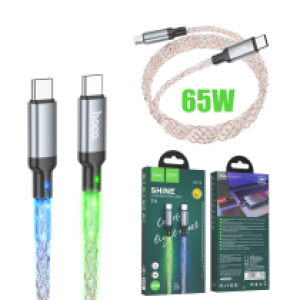 Cable Charger LED hoco U112 60W(C to C) 1m - ខ្សែសាក ភ្លើងពណ៌ ហូកូ​ U112 60W(TypeC to TypeC) 1ម៉ែត
