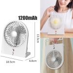 Fan Rechargeable with Lamp 1200mAh - កង្ហាសាកភ្លើង លើតុ មានភ្លើង 1200mAh