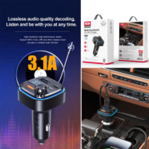 Car Bluetooth FM transmitter XO BCC08 3.1A - ប្លូធូឡាន FM បញ្ជូនសំលេង XO BCC08 3.1A