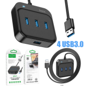 HUB Converter USB to USB3.0*4 hoco HB31 1.2m - ដុំបំបែក USB ហូកូ HB31(USB to USB3.0*4)1.2ម៉ែត