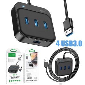 HUB Converter USB to USB3.0*4 hoco HB31 1.2m - ដុំបំបែក USB ហូកូ HB31(USB to USB3.0*4)1.2ម៉ែត